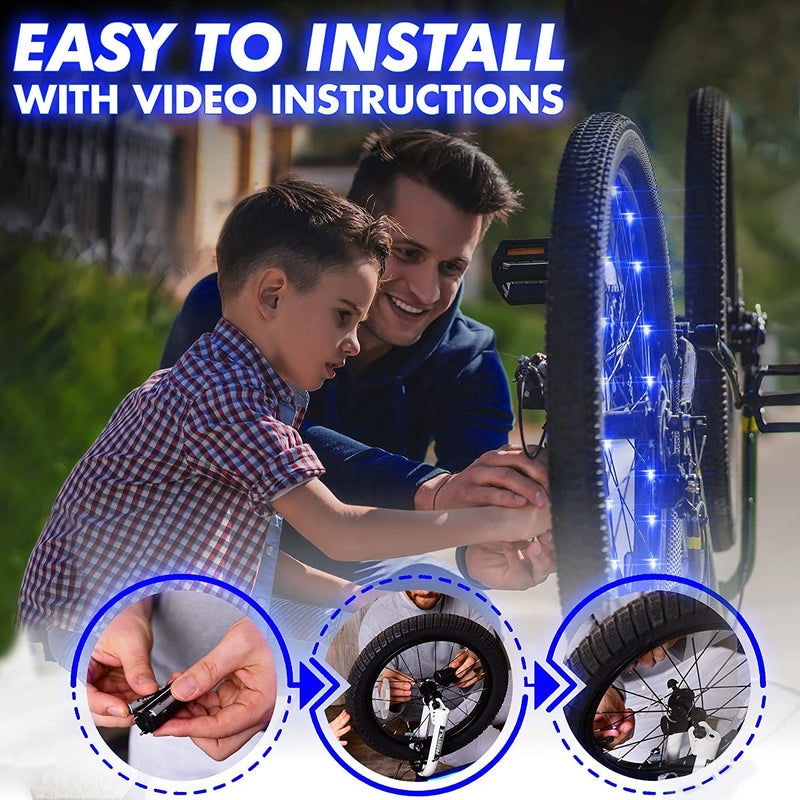 Activ Life أضواء عجلات الدراجة LED من Activ Life مع بطاريات مرفقة، احصل على سطوع 100% ورؤية من جميع الزوايا لأقصى درجات الأمان والأناقة (عبوة واحدة، بنفسجي) - Image 4